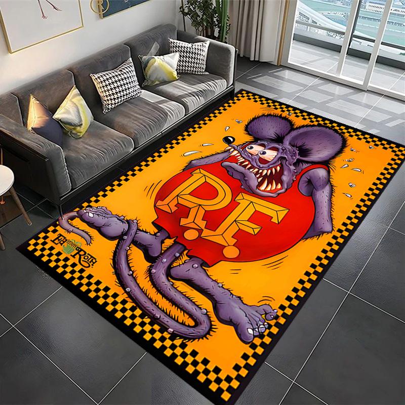 Rat Fury: Furious carpet Doormat Living room and bedroom mats Art Doormat Christmas gifts