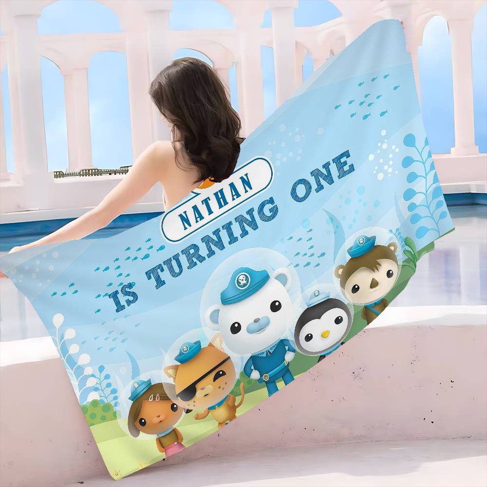 The O-Octonauts Cartoon Bath Towel Microfiber Soft Water Absorbing Breathable For Girl Kids Decorative Cartoon Beach Towel