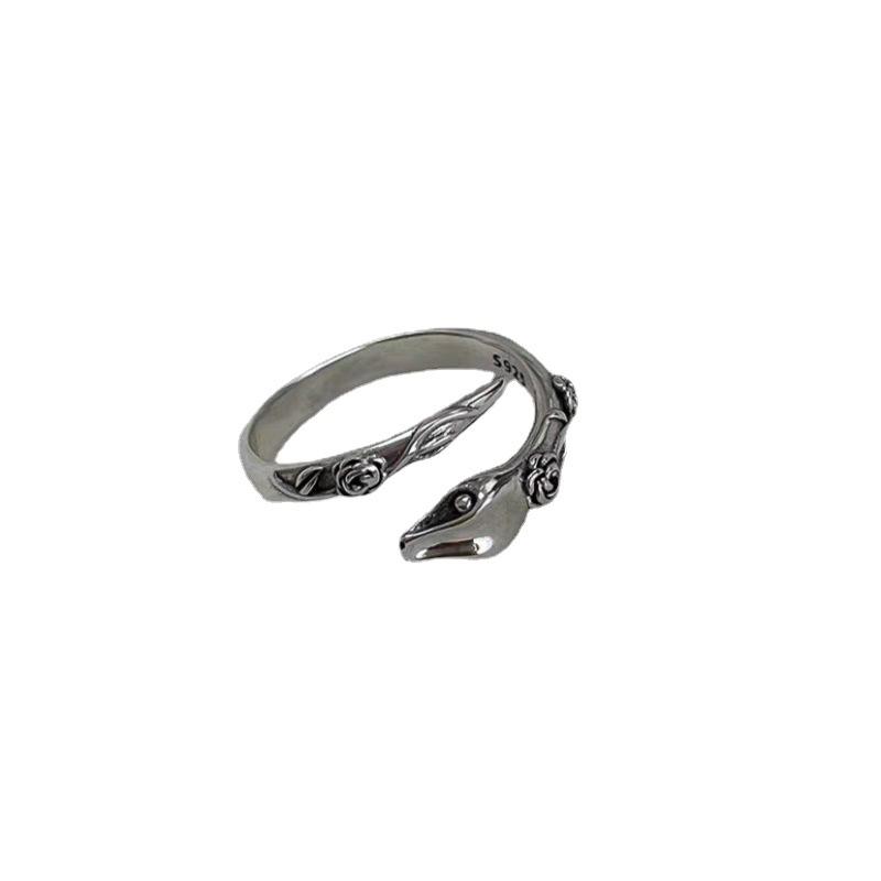Retro Snake Ring Women's Ins Niche Design Sense Rose Index Finger Ring High Sense Opening Adjustable Ring