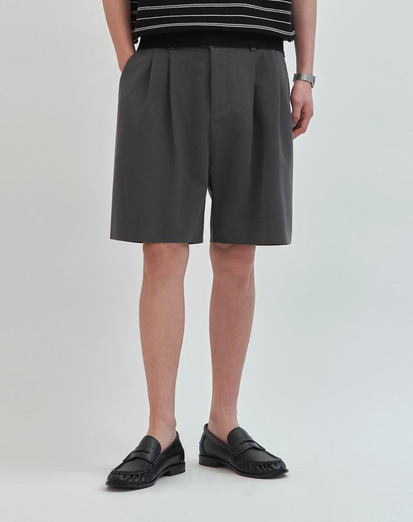 WORK ON BODY OFF Mitis Semi-Wide Banding Half Slacks [Gray]
