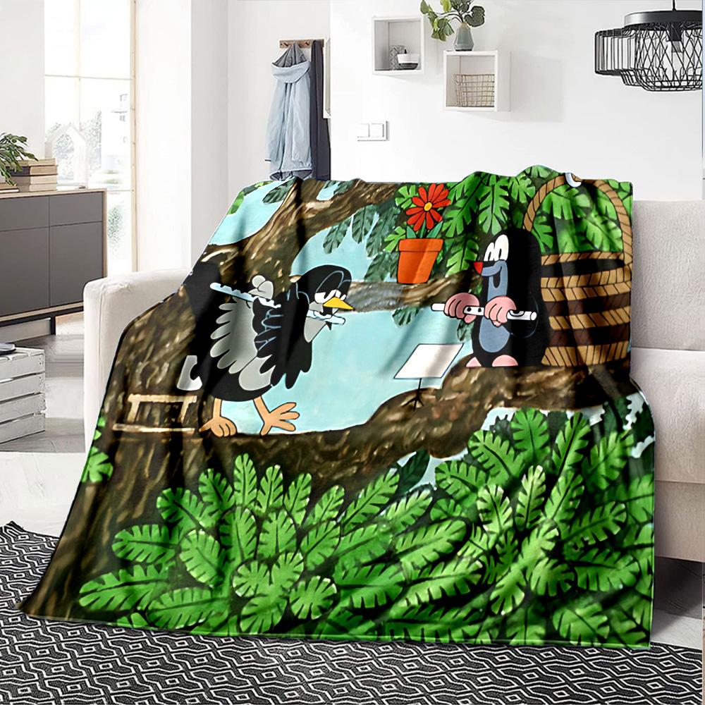 1pc Flowers Animals Garden Flannel Blanket,Ultra Soft Warm Plush Throw for Home Bedroom Bed Sofa Cover Camping Picnic Gift Y7245