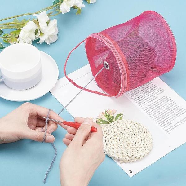 1pcs Yarn Storage Bag, Mesh Knitting Bag Round Yarn Balls Organizer for Knitting Lovers