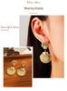 18K Gold Waterproof Titanium Stainless Steel Shell Pendant Stud Earrings