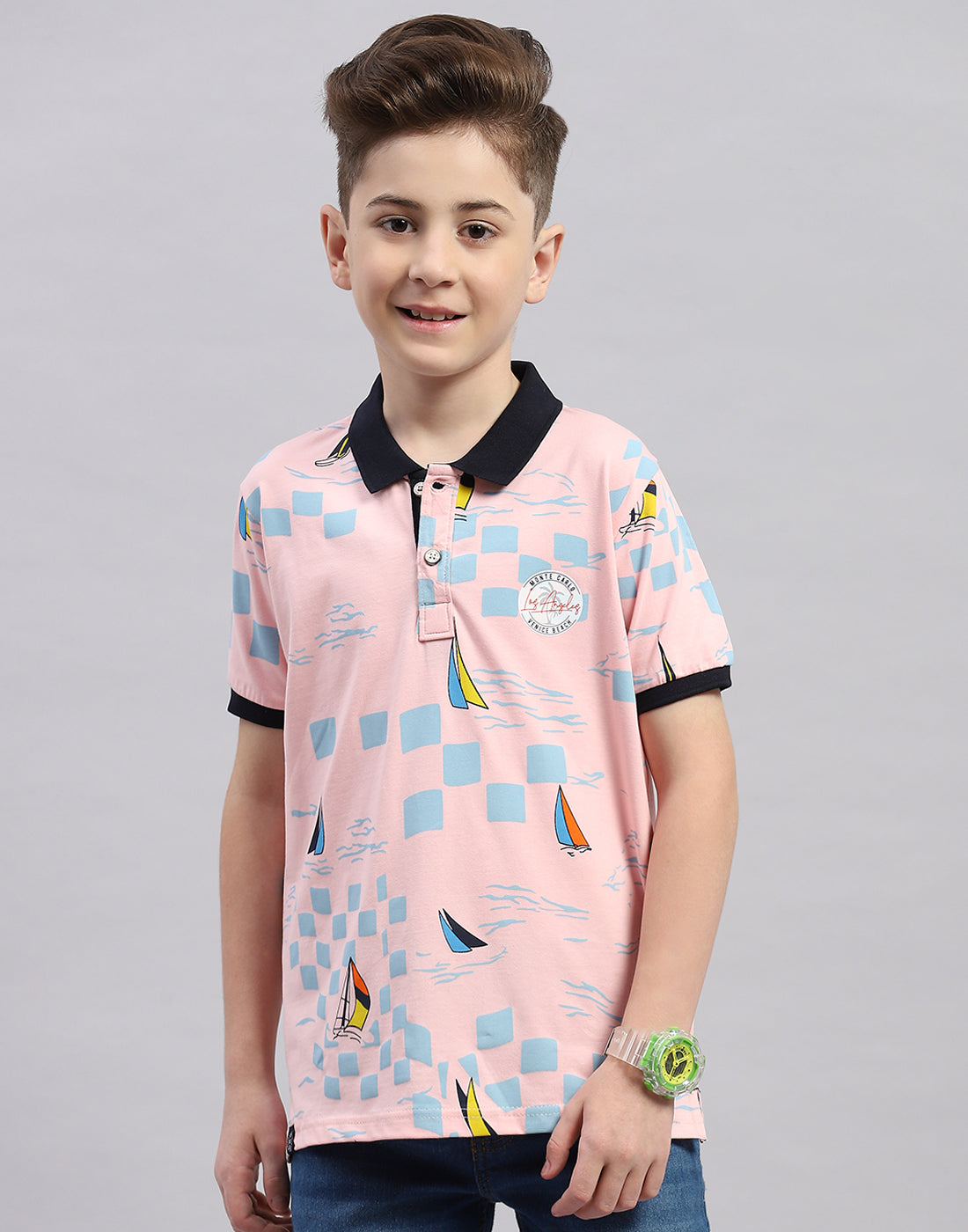 Monte Carlo Boy Regular Fit Pink Tshirt 5-6 Years