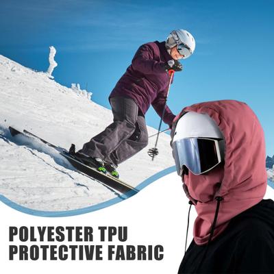 Skiing Hat Waterproof 3-in-1 Thickened Fleece Lining Outdoor Riding Headgear Adjustable Drawstring Snowproof Thermal Hood