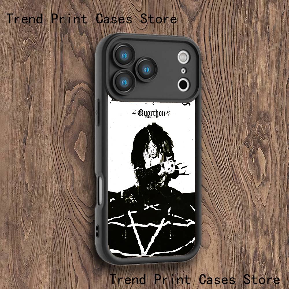 B-BathoryS Band Quorthon Phone Case For iPhone 17,16,15,14,13,12,11,Pro,Max,Plus,X,XS,SE4,E,Mini Black Thickened border Case