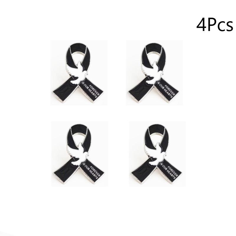 Memorial Brooch, Black Ribbon Badge, Clothing Accessory Pin, Black Mourning Badge