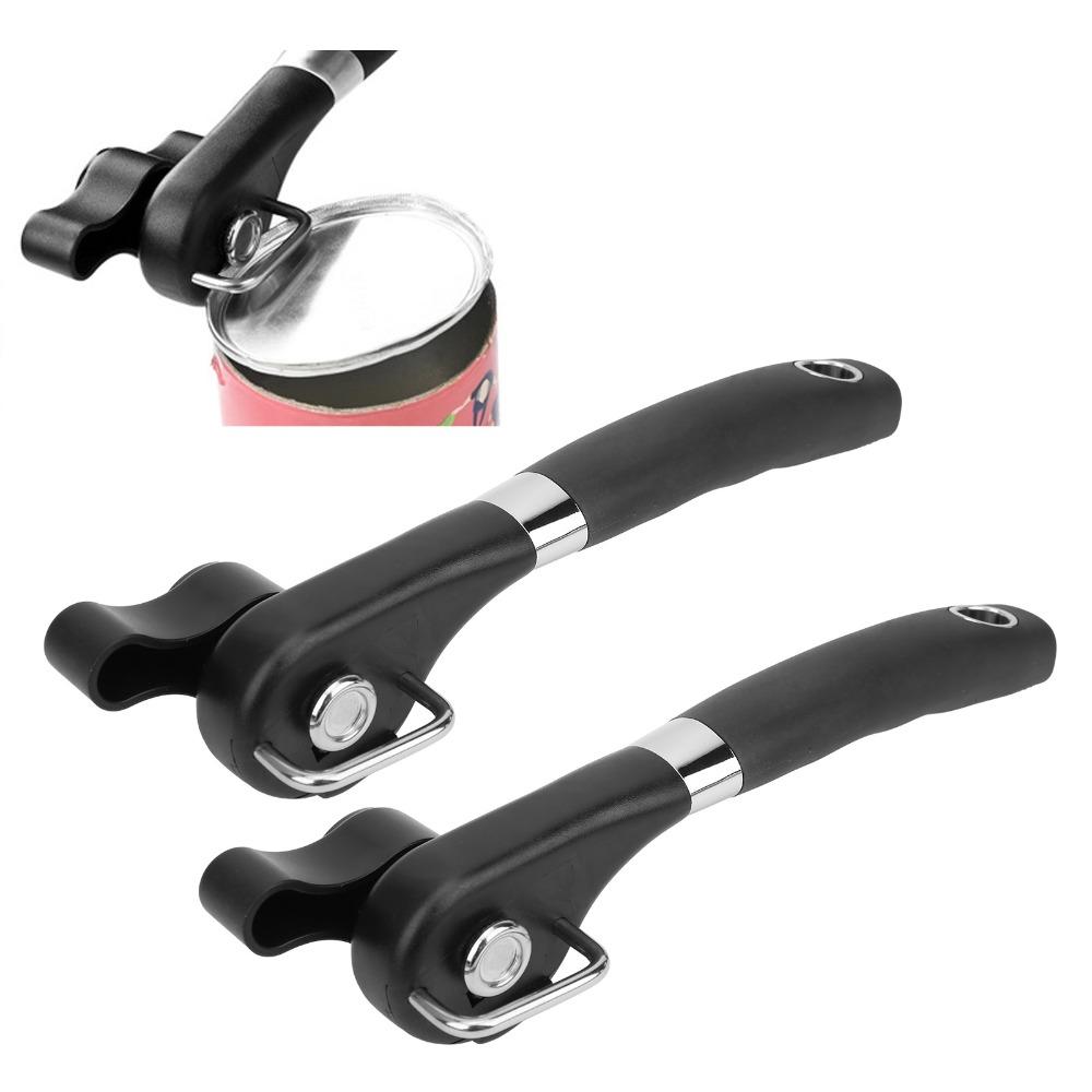 2pcs Food Grade Material Manual Handheld Can Opener Easy Turn Knob Side Cut Can Opener For Adults