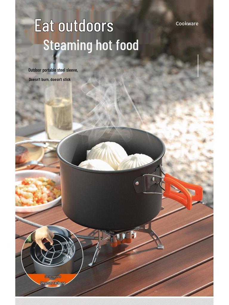 Portable Camping Cookware Set for 4-5 People - Multifunctional Outdoor Picnic Kit