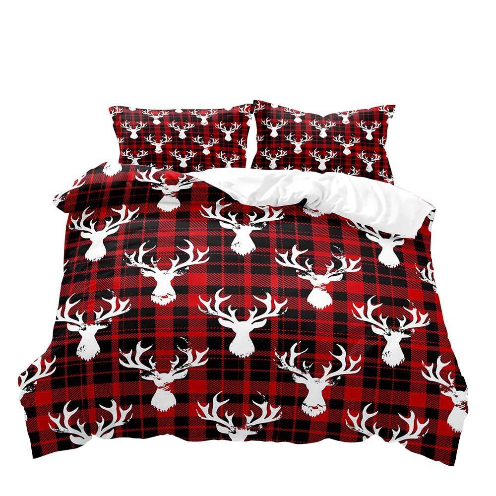 Fun Black Santa Three-Piece Quilt Cover Digital Printing Bedding Set Bed Cover