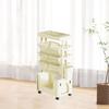 Mobile Bookshelf Cart Storage Trolley on Wheel Multipurpose Rolling Bookcase