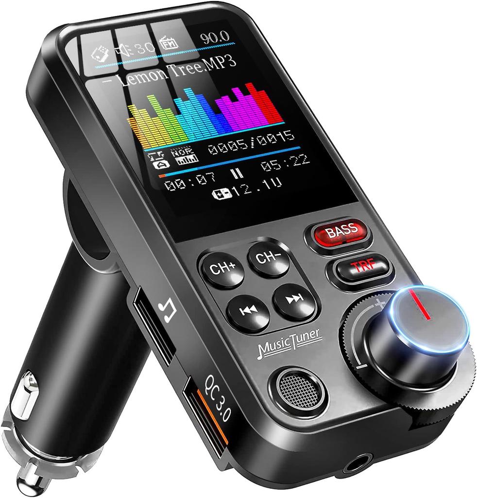 HUNDRUP 2023 (3rd Generation) FM Transmitter, BT93, Bluetooth 5.0, 7 Types of EQ Settings,