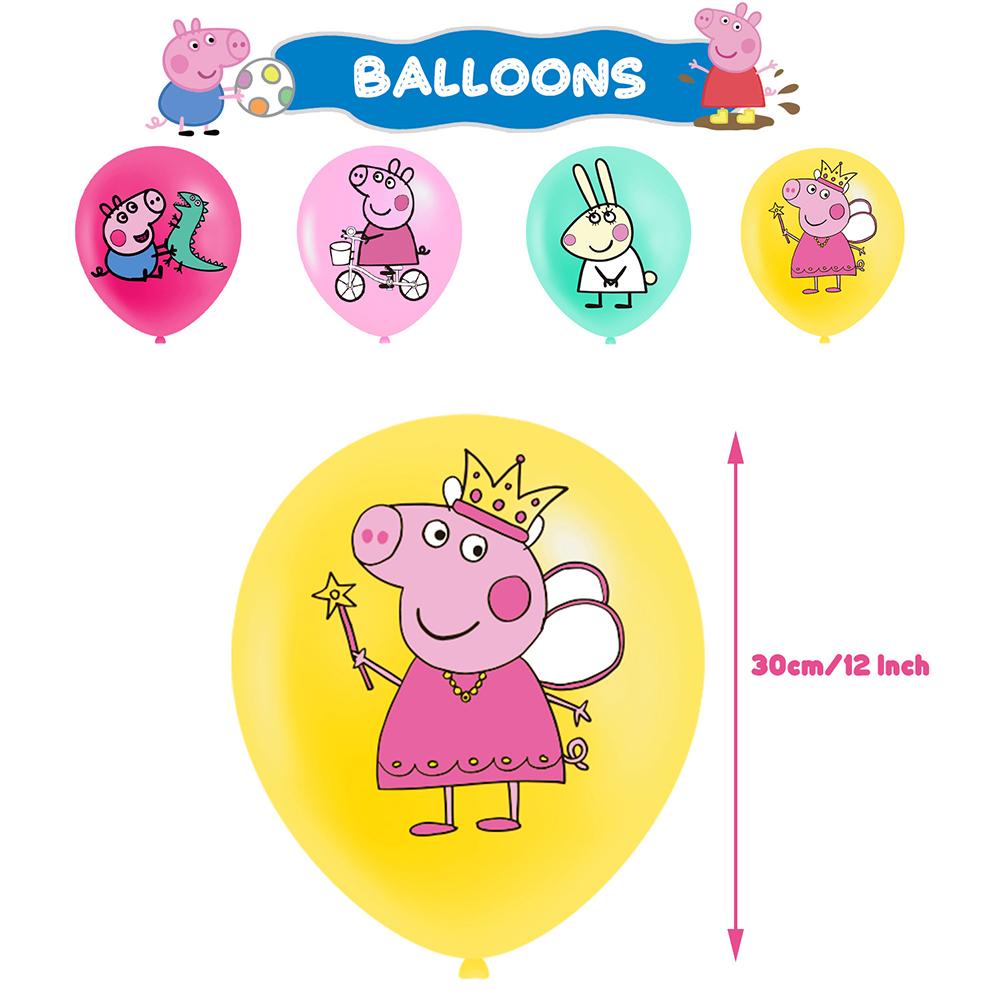 30pcs Peppa Pig Birthday Party Supplies Include Banner Cake Topper Balloon