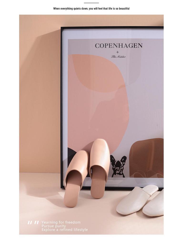 Men's and Women's Lambskin Indoor Slippers - Breathable Leather for Home