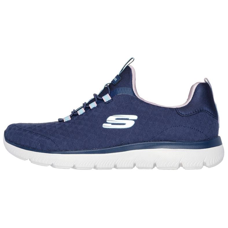 Skechers Summit - Abstract Vision Memory Foam Comfortable Low-Top Casual Shoes Women sneakers Blue 150257-NVMT 35