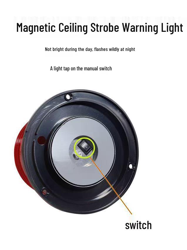 Solar-Powered Magnetic Warning Beacon: Waterproof Flashing Light for Vehicle Roadblocks