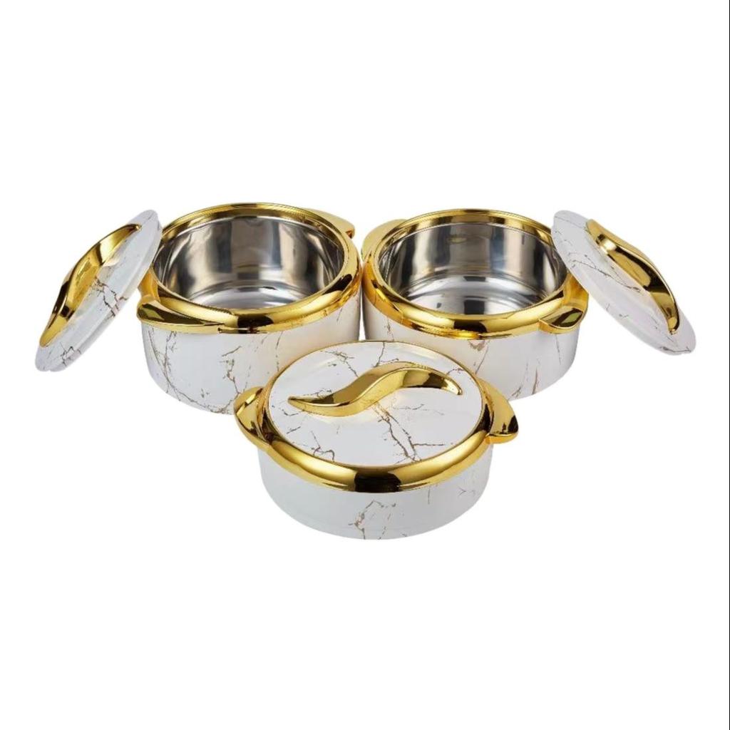 3 Stück/Set 1,5/2/2,5 Liter Speisenwärmer Thermische Isolierung Heißtopf Ramadan-Event Lunchbox für Hochzeit Familienfeier