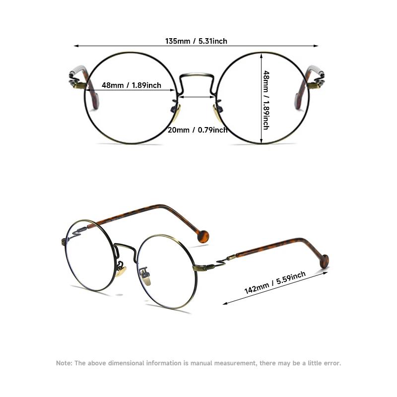 Retro Round Anti-Blue Light Glasses Men Women Personality Blocking Blue Light Eyewear Computer Glasses Optical Spectacle Frame
