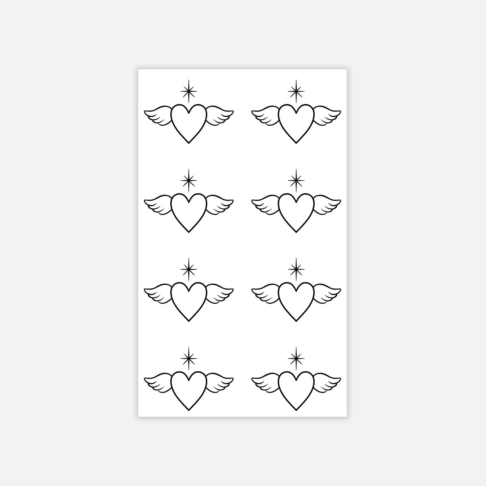 Cute Little Fresh Love Little Wings Tattoo Sticker High Sense Tattoo Sticker 6*10