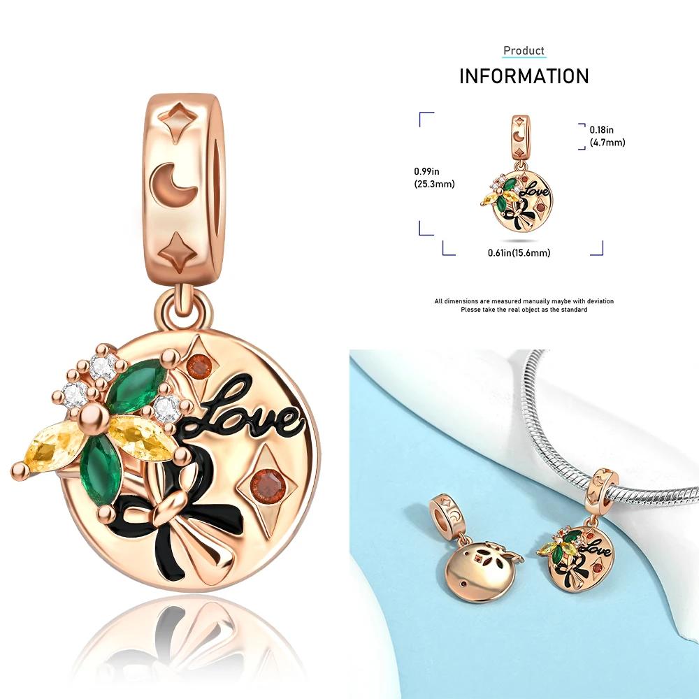 Copper Heart-Shaped Love Mothers House Family Bead Charm Pendant Fit Bracelet Jewelry Handmade Diy Gifts