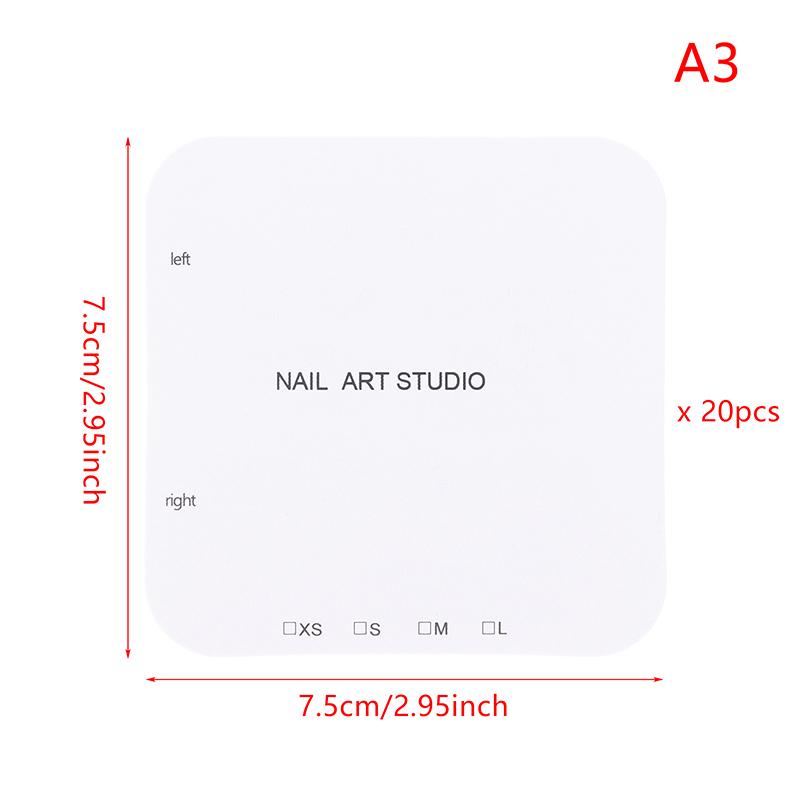 

20 Sheets Nail Packaging Cards Press-On Nail Display Handmade False Nail Design Swatch Show Card Manicure Sample Display Salon