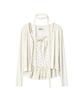 The Green Lab Dot Frill Top Cardigan Set [Ivory]
