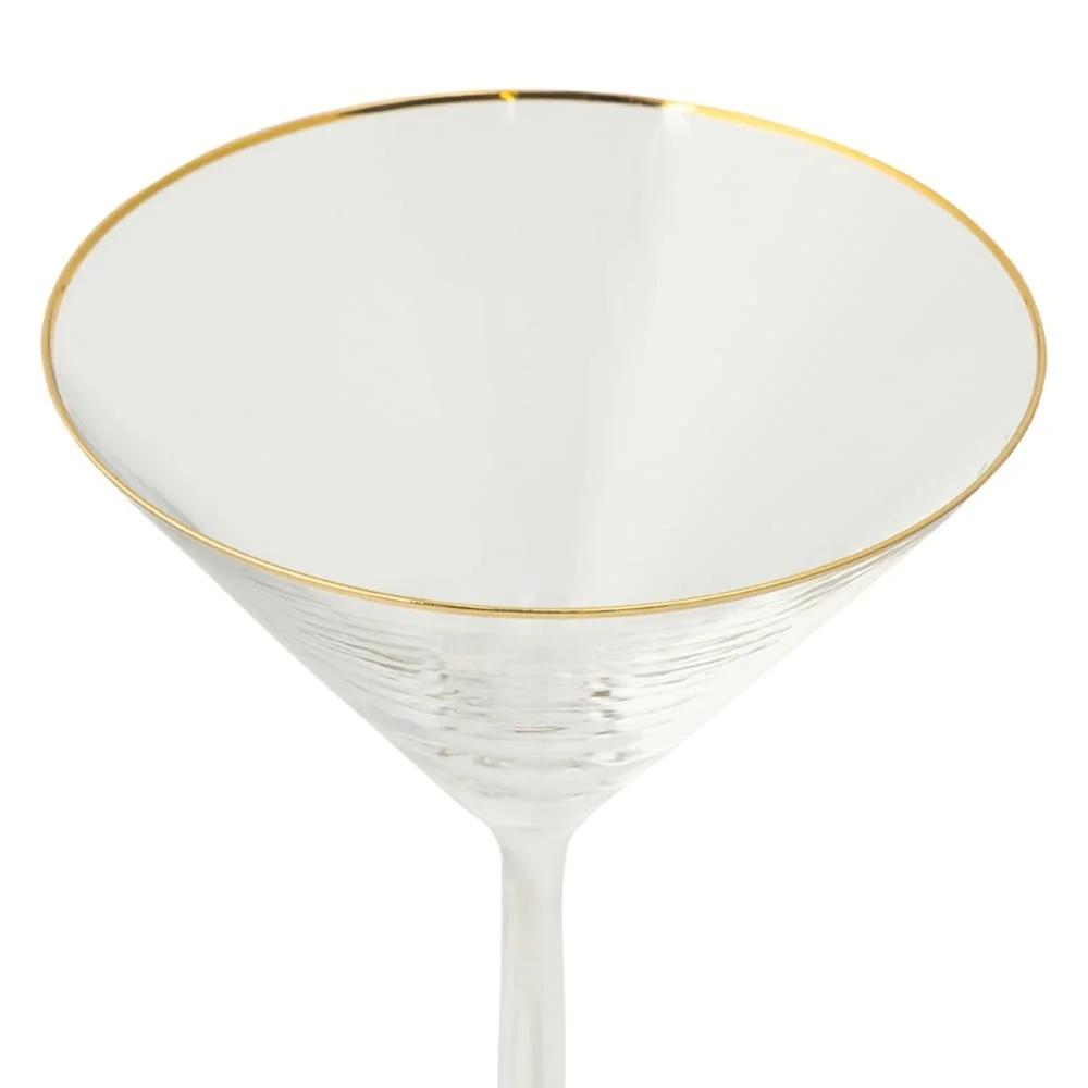 Elegant Martini Glass with Gold Rim Ideal Home Bar High Quality Glass Stylish Durable Splash Resistant Perfect Cocktails Cheers