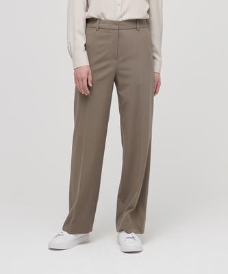 MUSINSA STANDARD WOMAN Women'S Lightweight Straight Hidden Banding Slacks [Dusty Beige]