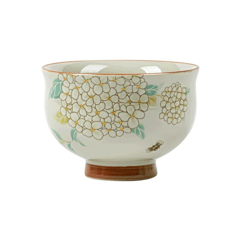 Grass and Ash Tea Cup, Master's Cup, Embroidered Ball Blossoms, Kung Fu Tea Set, High Beauty Tea Tasting Cup, Household Ceramics