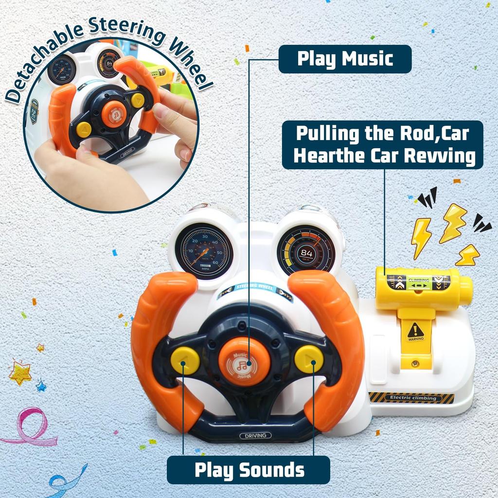 Ensemble de jeu de pistes de voiture de course 2-en-1 pour enfants, Piste de rampe de voiture jouet et Parking élévateur, Ensemble de jeu de piste de voiture double mode pour tout-petits avec