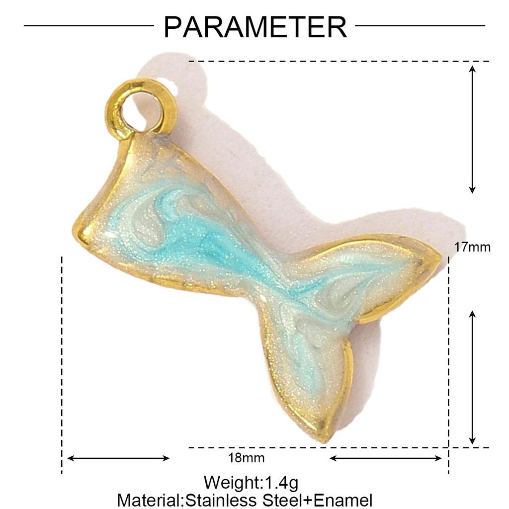 3pcs/Lot Stainless Steel Fish Bone Mermaid Tail Bracelet DIY Charms Women Shell Crab Conch Necklace Pendant Heart Love Jewelry
