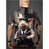 Herren Lustiges Schwein T-Shirt Niedliche Cartoon 3D Druck Kurzarm für Mann Rundhals T-Shirts Polyester Oberteile Outdoor Schnelltrocknend Herrenbekleidung