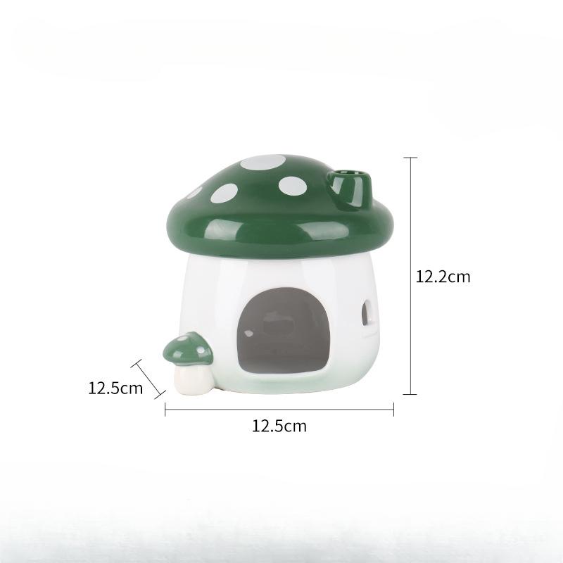 Mushroom Fantasy Forest Hamster Ceramic Nest Home Landscaping Supplies Golden Bear Food Bowl Summer Cooling Evacuation House