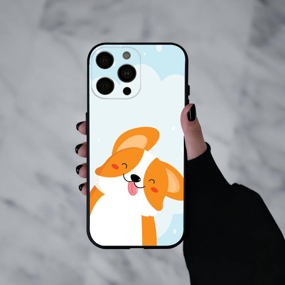 C-Cute Corgi D-Hund-G Handyhülle Für iPhone 17pro,16,15,14,13,12,11 Plus,Pro Max,XS,Weiche Silikon-Schwarze Hülle