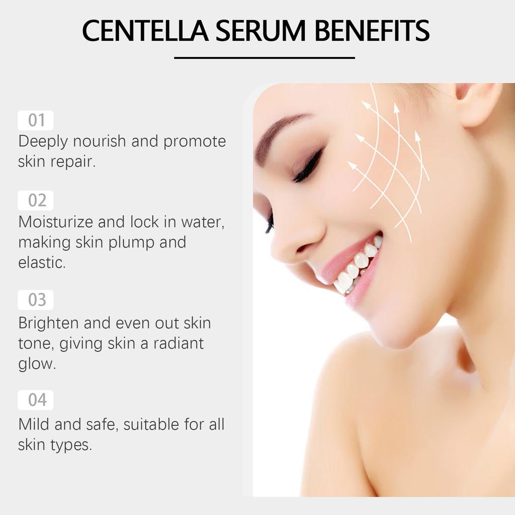 Centella Asiatica Essence: Moisturizes, locks in hydration, brightens, nourishes, reduces fine lines, and lifts the skin