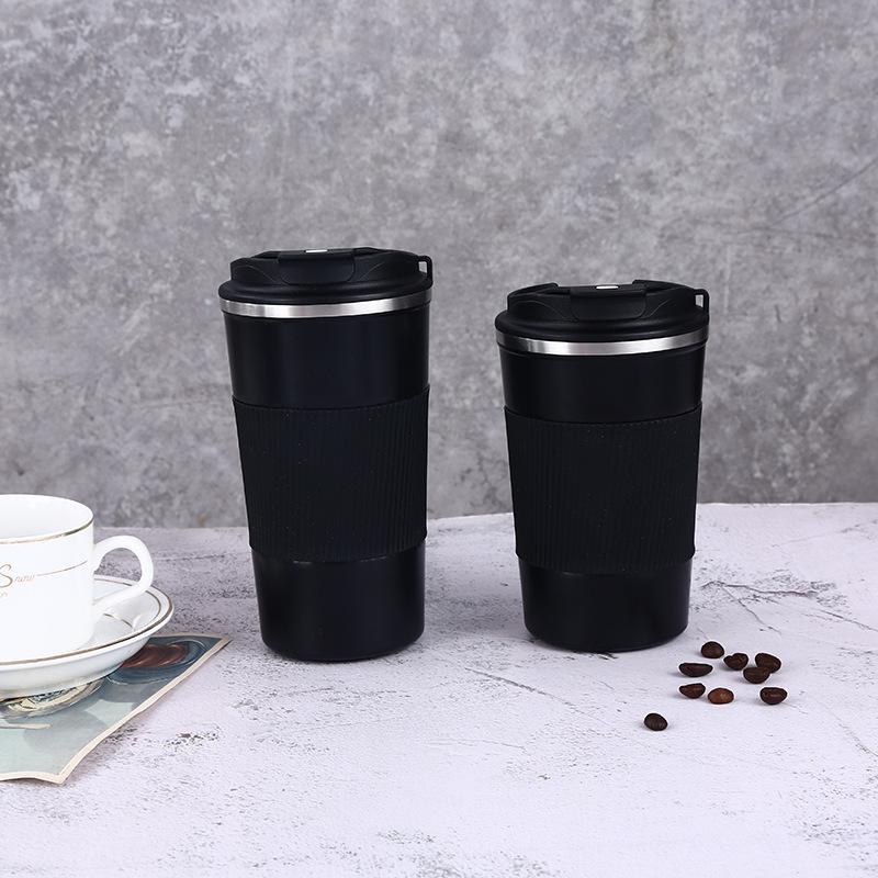 304 Stainless Steel Smart Coffee Mug with Silicone Sleeve - Insulated Travel Cup for Outdoor and Car Use