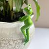 Harz Frosch Figuren Blumentopf Dekorationen Niedliche Kletterfrosch Figuren für Terrasse Balkon Rasen Pflanze Garten Pool