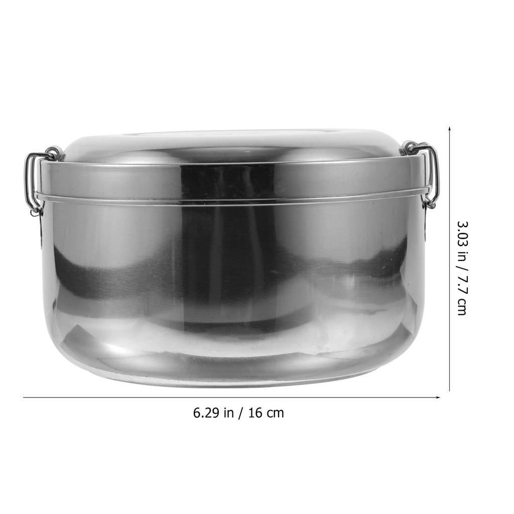 Double Layer Stainless Steel Thermal Lunch Box 14Cm Insulated Food Container for Students Office Workers Picnic Home School