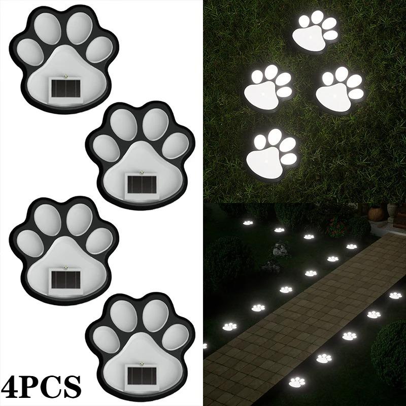 1-12PCS LED Solar Outdoor Light Waterproof Animal Paw Print Lamp for Garden Lawn Patio Summer Camping Home Decor