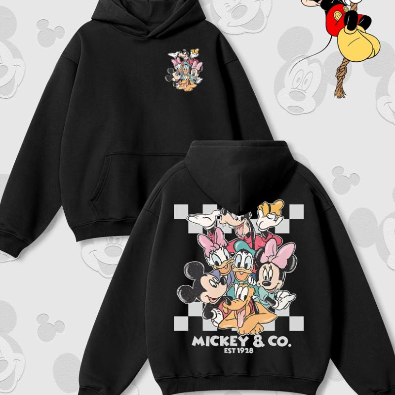 

Мультяшный принт Дисней Осенне-зимний худи с капюшоном, с круглым вырезом, с длинными рукавами, свободного повседневного стиля, подходит для мужчин и женщин 3XL