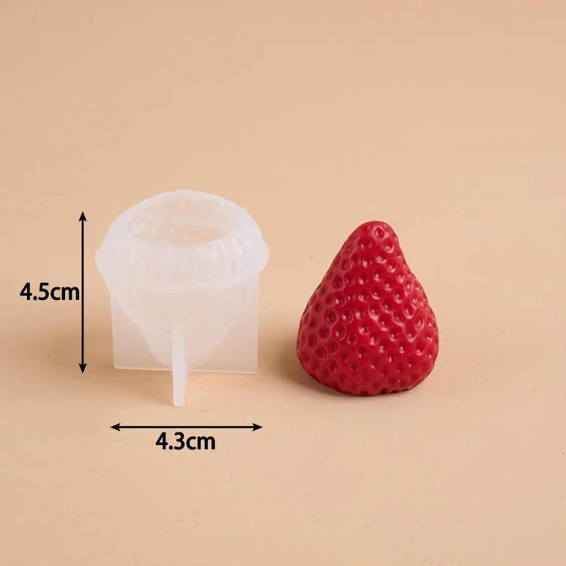 3D Strawberry Aromatherapy Candle Silicone Mold DIY Handmade Romantic Scented Candle & Plaster Craft Molds Valentine's Day Decor