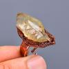 Citrine Rough Gemstone Copper Elegant Eternity Sisters Gift Promise Ring Jewelry V-10