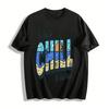 It's Time To Chill Print Tee Vacation Vibe Casual Short Sleeve Top Pure Cotton T-shirt