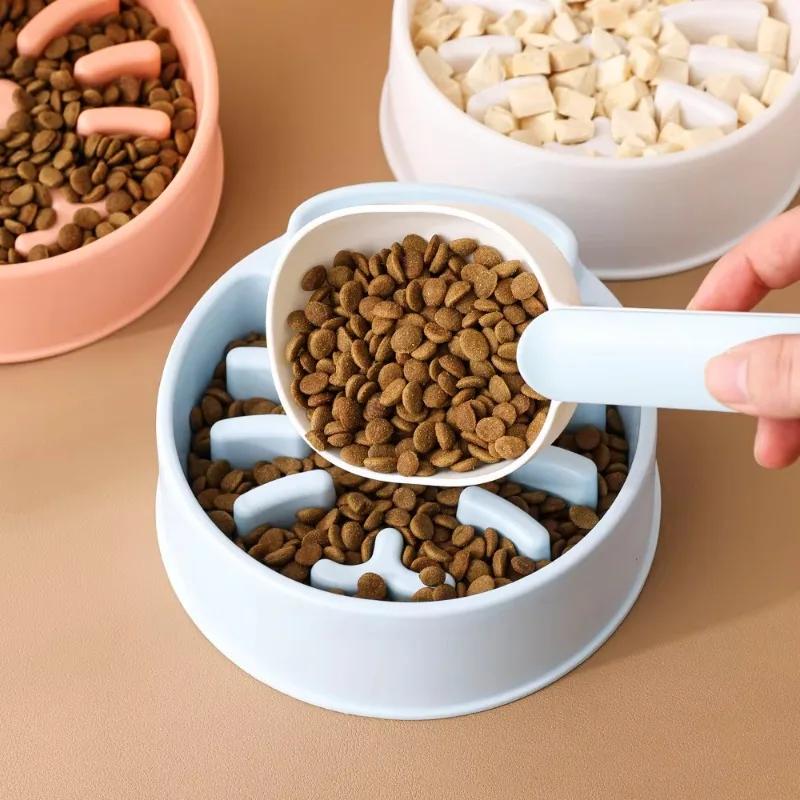 Home Dog Eating Plate Anti Choking Feeder Plastic Pet Slow Food Bowl Anti Gulping Feeding Supplies for Dog Cat Dish