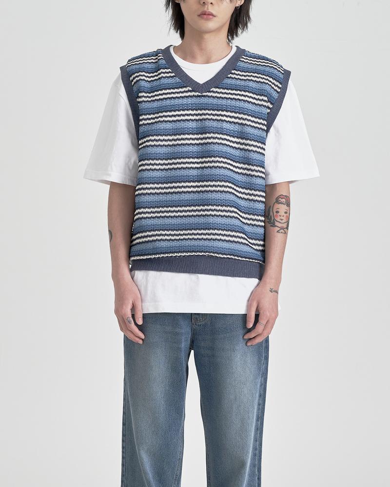 Inexcis Ethnic Knit Vest (Blue)