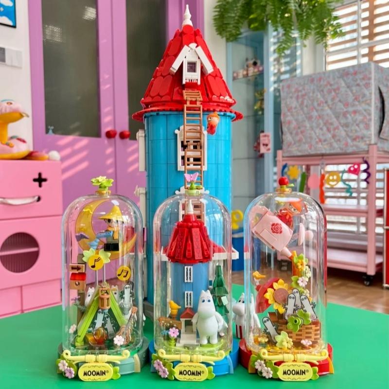 Pantasy Building Blocks Moomin's Home Wonderland Series Crystal Balls Puzzle Building Model Ornament Toys Collection Gifts
