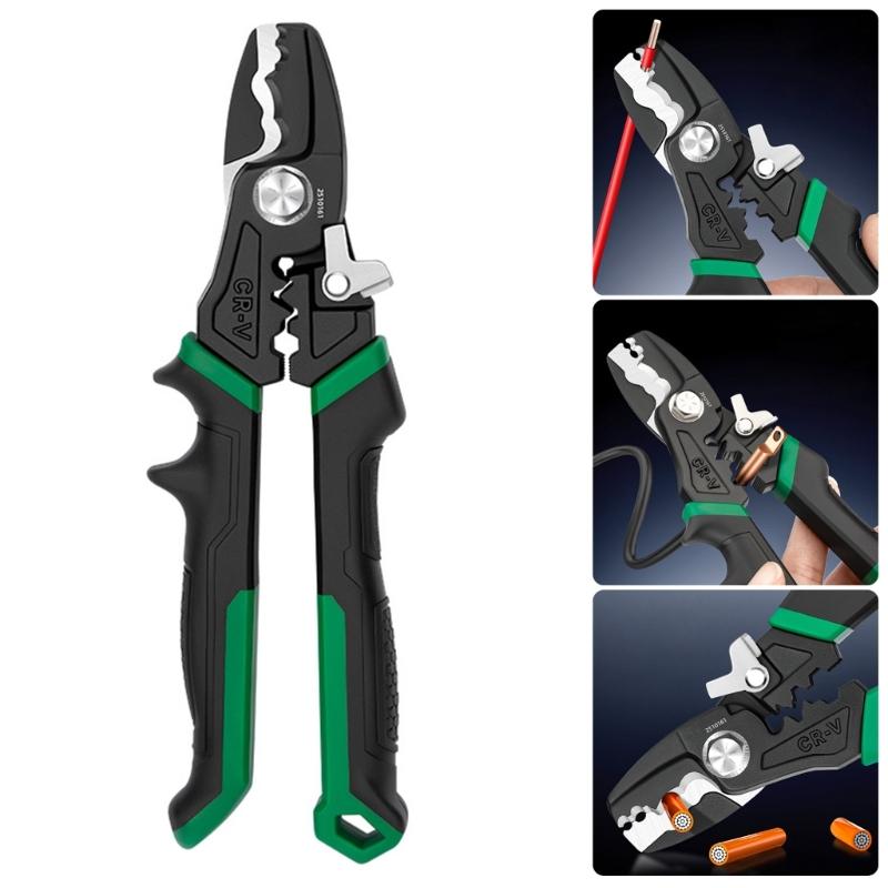 Heavy Duty 8Inch Wire Stripper And Cable Cutter With Precise Adjustment For Professional Electrical Work
