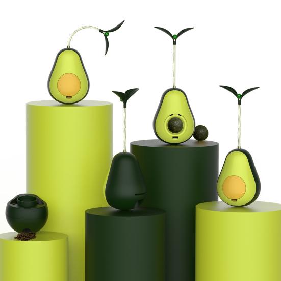 

Интерактивная игрушка для кошек с авокадо Nonpareil, шарики из кошачьей мяты, шлифовка, облегчение дизайна, игрушка от скуки, товары для домашних животных