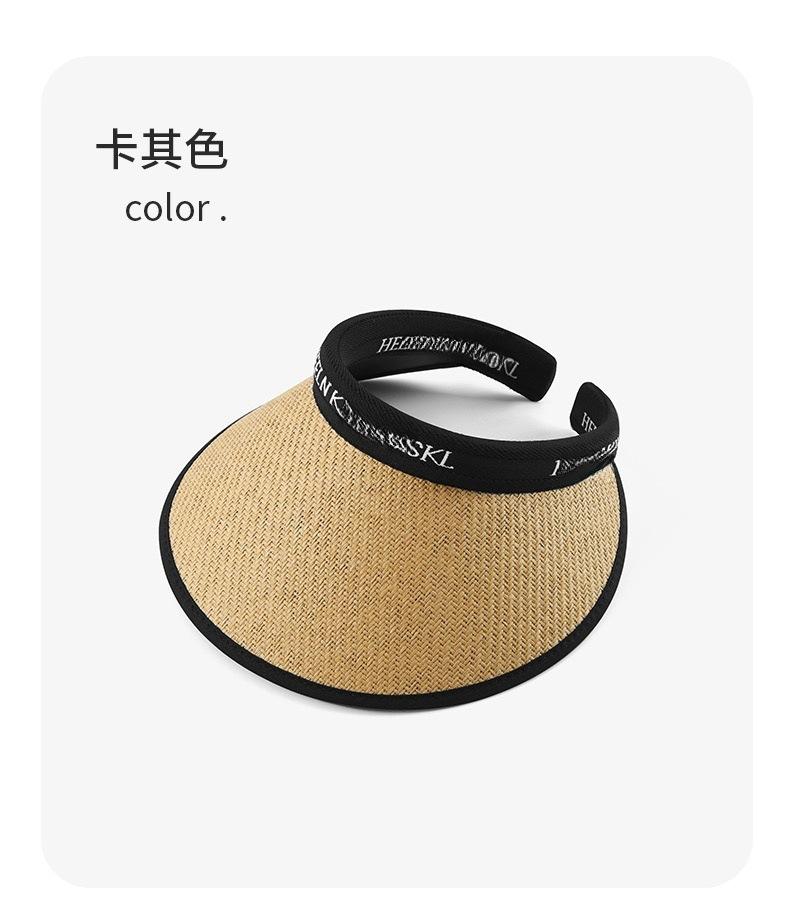 Straw empty hat women's summer foldable sun hat topless peak hat vinyl sunshade sunscreen hat outdoor