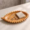 Leaf Tray Shallow Wood Bowl Serving Smooth Food Platter Sturdy